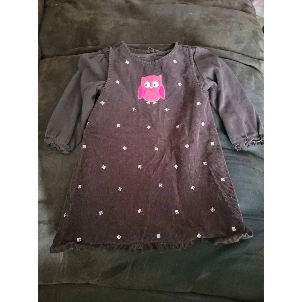Gymboree fall homecoming owl dress‎ with brown shirt size 18 24 months
